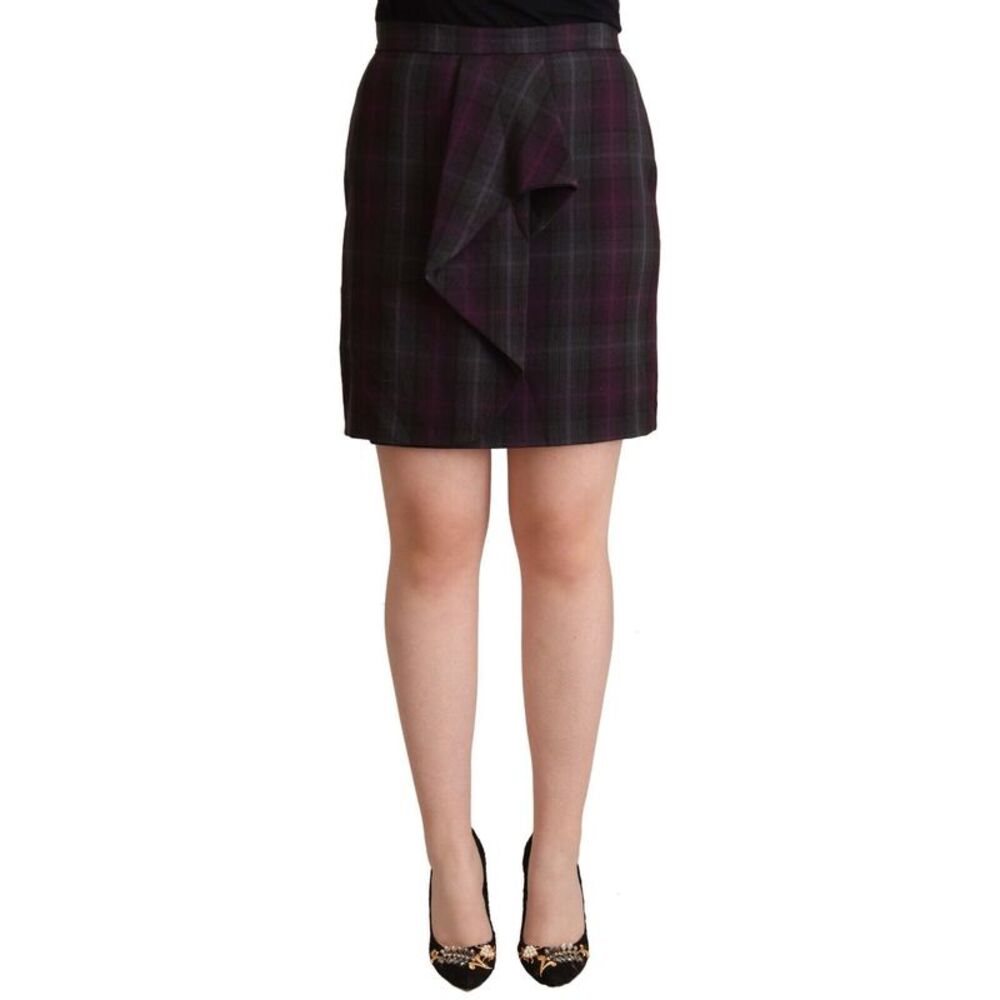 BENCIVENGA Multicolor Checkered Ruffle High Waist Mini Women's Skirt